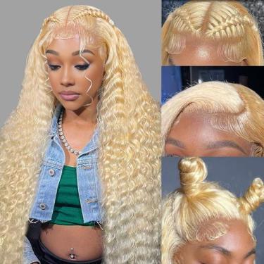 Imagem de Peruca frontal de renda ELISHEVA 613 Human Hair Deep Wave 70cm