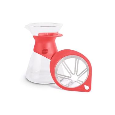 Imagem de Fluire Pressca – Conjunto para café Coado com Porta-Filtro Cônico + Decanter de Vidro Borossilicato 600 ml - Extração Rápida e Elegante - Cor: Vermelho