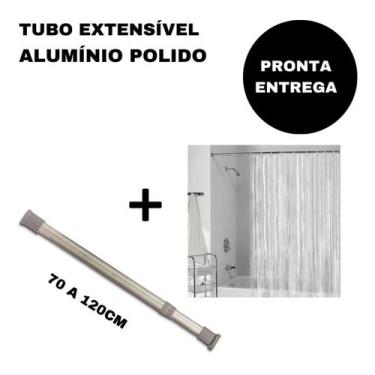 Imagem de Cortina Transp Box 1,80x2,00 +varão Extensível De 70 A 120cm - Uzoo, A