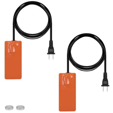 Imagem de Aquecedor de almofada de silicone - aquecedor de panela de óleo de motor de carro de 5 x 12,7 cm com protetor térmico de 90 °C e cabo de alimentação de 172 cm, aquecedor autoadesivo para automotivo