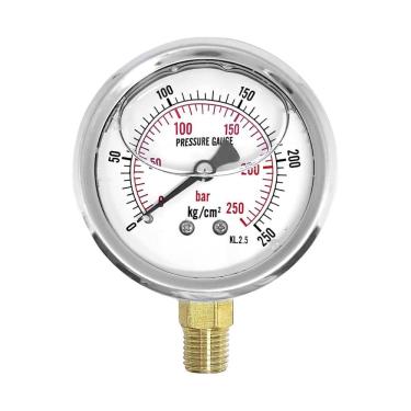 Imagem de Manometro Hidraulico 250 Bar Rosca 1/4 Modelo Yn60