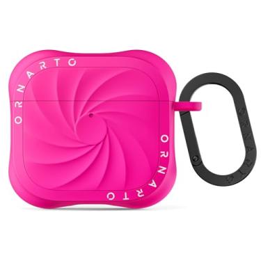 Imagem de ORNARTO Capa Vortuxe para AirPods 4ª geração, capa de silicone líquido com design elegante antiarranhões, proteção contra quedas MIL-STD para AirPods 4 - rosa choque