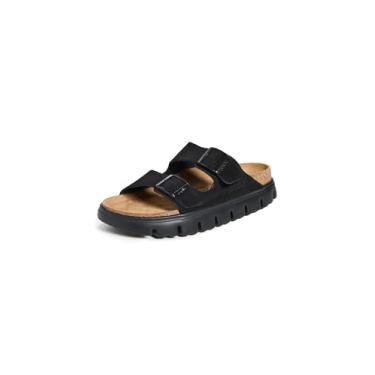 Imagem de Birkenstock Sandália feminina Papillio Arizona grossa de camurça, Preto, 6-6.5