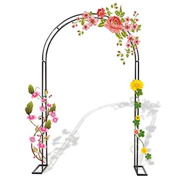 Imagem de Arco de pérgola de metal resistente, arco de jardim de metal grande, mandril tubular forte para rosas trepadeiras suporte arco decoração de jardim, preto