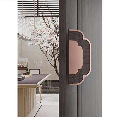 Imagem de Puxador para porta de correr, entrada de cobre de dupla face para madeira/vidro/porta, conjunto de ferragens para maçaneta de porta de celeiro resistente (cor: preto, tamanho: comprimento 20 cm / 7,9