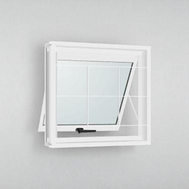 Imagem de Janela Max Ar 50x50 Aço Branco C/grade e Vidro R-120- Branco