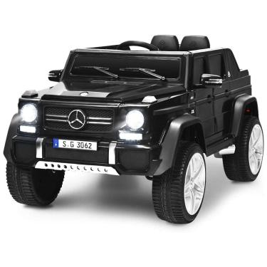 Imagem de Costzon Ride Carrinho, Carro Elétrico Mercedes Benz Maybach, 1 lugar, 12V, c, controle remoto, USB MP3, 3 km, h, 3 a 6 anos, Preto