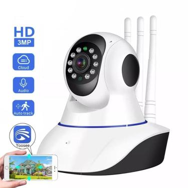 Imagem de Câmera de segurança IP Wifi 3 antenas com visão noturna e slot SD