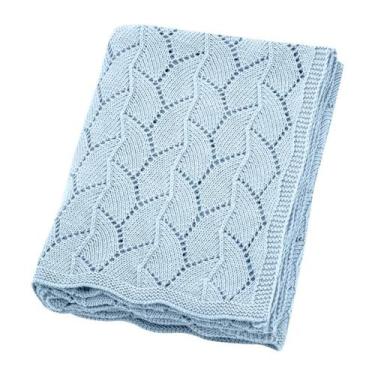 Imagem de Cobertor de bebê Loyfoky de algodão azul 76x102 cm