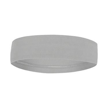 Imagem de , Faixa de cabeça absorvente, faixa elástica para transpiração com tiras duplas para corrida, ciclismo, futebol e ioga (cinza)