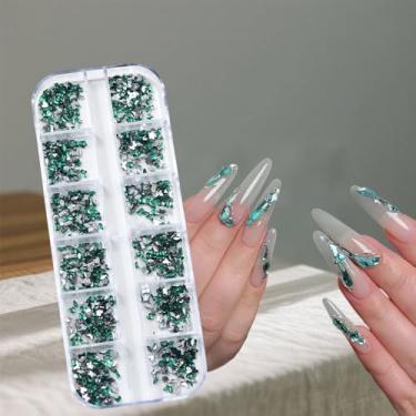 Imagem de Strass de arte de unhas coloridas brilhantes, várias formas 3D, pequenas pedras preciosas, mini decoração de arte de unhas, joias de unhas de pérolas, cristais Na-l de várias formas para artesanato