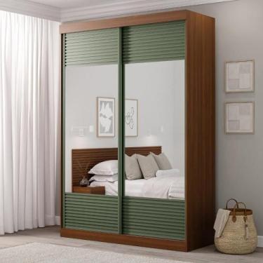 Imagem de Guarda-Roupa Solteiro 2 Portas com Espelho Samambaia CabeCasa MadeiraM