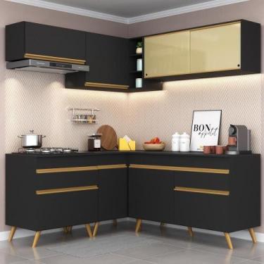 Imagem de Cozinha Completa De Canto Veneza Gb Mp2062 Preta - MULTIMOVEIS