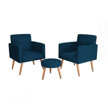 Imagem de Conjunto 02 Poltronass E 1 Puff Dallas - Turkey Petroleo