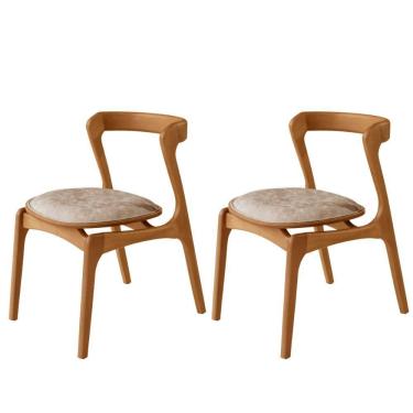 Imagem de Conjunto Com 2 Cadeiras Madeira Solaris Moderna Mobilia Milano / Imbuia Nat.
