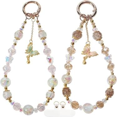 Imagem de ralhaywi Alça de telefone com contas, cordão para chaveiro, pulseira de cristal para celular, alça de pulso para câmera