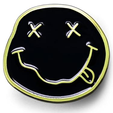 Imagem de Broche esmaltado Smiley Face Rock Band 3 cm