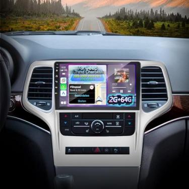 Imagem de [2+64] Rádio automotivo Volxcereo para Jeep Grand Cherokee 2008-2013, tela sensível ao toque Android de 9 polegadas Grand Cherokee estéreo com Carplay e Android Auto, GPS, WiFi, Bluetooth, SWC, FM/RDS