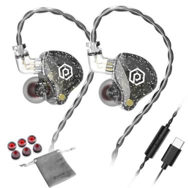 Imagem de POPCORN Bass X8 Pro Type C in Ear Monitors Fones de ouvido para jogos, fones de ouvido estéreo com microfone (preto)