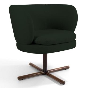 Imagem de Poltrona Decorativa Sala De Estar Melissa Base Xis Giratória Veludo C-303 Verde Musgo - Domi
