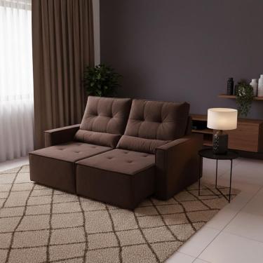 Imagem de Sofá Retratil 2 Lugares 160m Luxemburgo Marrom