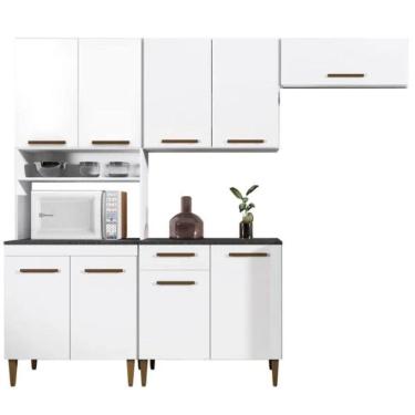 Imagem de Cozinha Completa Atenas 9 Portas 1 Gaveta Branco Kaiki Móveis
