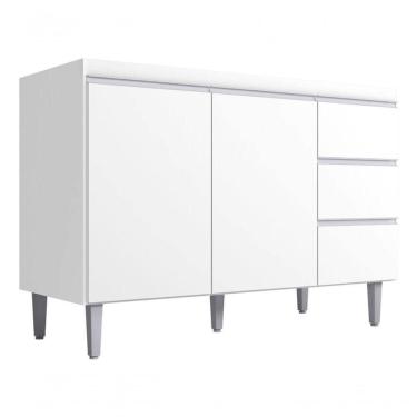 Imagem de Balcão Gabinete P/pia Andreia S/tp 120cm Branco. Cor Branco