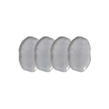 Imagem de Conjunto de Travessas Oval Rasa Média Porto Brasil Bio Dust 30x20cm - 4 Peças
