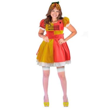 Imagem de Fantasia Emília Adulto Com Tiara Sítio do Picapau Amarelo