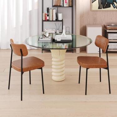 Imagem de 2 Un. Cadeira Fixa Estofada Mynna material sintético - Compace