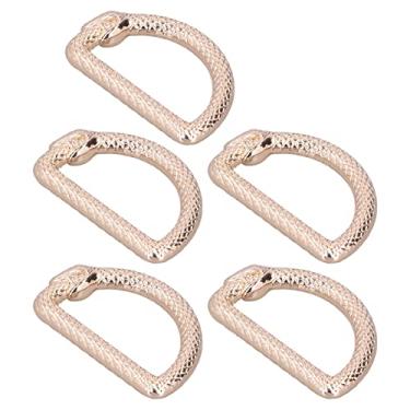 Imagem de Phefop Anéis D de Metal Em Liga de Zinco, Fivela de Chaveiro, Rolamento de Alta Carga para Bolsa, Alça de Bolsa, Conector de Hardware Multifuncional, Projetos de Costura de (Ouro)