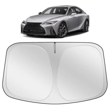 Imagem de XHRING Para-brisa de carro para-sol compatível com Lexus IS250 is 350 F Sport IS350 IS300 IS460 is 250 300 Sedan 2025 2024 2023 2022 2014-2021 acessórios, capa de janela de carro protetor solar