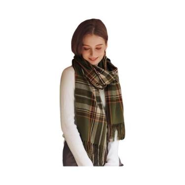 Imagem de Cachecol Feminino De Tartan Estilo Escocês Macio E Longo Para Natal E 