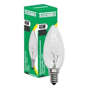 Imagem de Lâmpada Incandescente 40w Vela Lisa E14 2700k - 127V - Taschibra