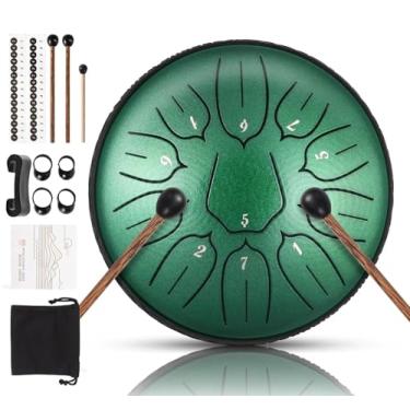 Imagem de Tambor de língua de aço 28 notas 15 cm D-Key Tank Drum Handpan Drum Instrumento de percussão para meditação, entretenimento, educação musical, concerto, cura mental, ioga