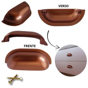 Imagem de Kit c/3 Puxadores Concha Plástico 64mm para Armários e Móveis - Genéri