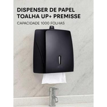 Imagem de Dispenser Suporte Papel Toalha Interfolha Com Visor e Chave Cabe 1000 