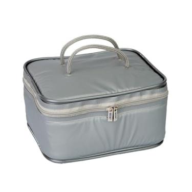 Imagem de Bolsa Térmica 6 Litros, Frasqueira Térmica Impermeável, Cinza, Lancheira Térmica Compacta, Conserva Alimentos e Bebidas, Ideal para Trabalho, Academia e Uso Diário