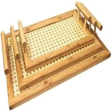 Imagem de Conjunto retangular para servir alimentos e petiscos, leve e natural, rustico.