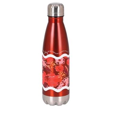 Imagem de Dicksons Garrafa de água esportiva de viagem cristã inspiradora, bebida quente ou gelada, aço inoxidável de 500 ml com tampa rosqueada floral vermelha Joy of the Lord Is My Strength