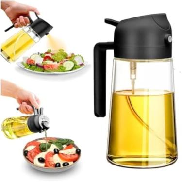 Imagem de Borrifador de vidro, azeite e vinagre, cozinha e mesa, preto, elegante, 450ml