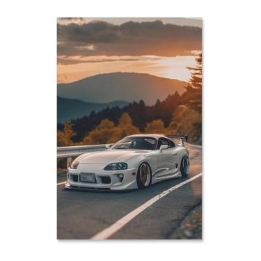 Imagem de HouLaiZhe Carro esportivo japonês Sup Sunrise pôsteres tela estética decoração de sala de parede impressões de parede sala de galeria decoração de parede para quarto sala de estar escritório 11 x 17