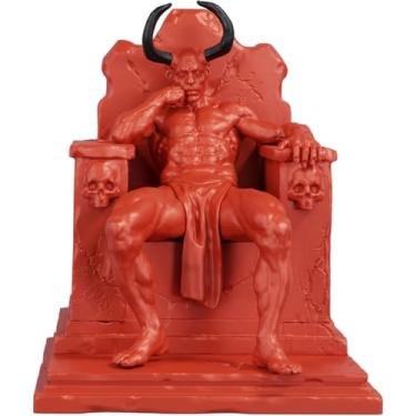 Imagem de Estátua Lúcifer - Versão 9 - Sentado no Trono (Cor Sanguis Obscurus)