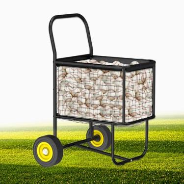 Imagem de Kaowuzz Carrinho de beisebol esportivo com rodas, carrinho de bola com rodas resistentes, comporta mais de 300 bolas de beisebol ou 150 bolas de softball, carrinho de equipamento de vôlei, transporte