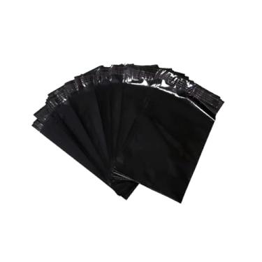 Imagem de Sacos grandes pretos de poliéster para envio [pacote com 10] Embalagem autovedante resistente à água Envelopes de envio nº 3 (23 x 30 cm)