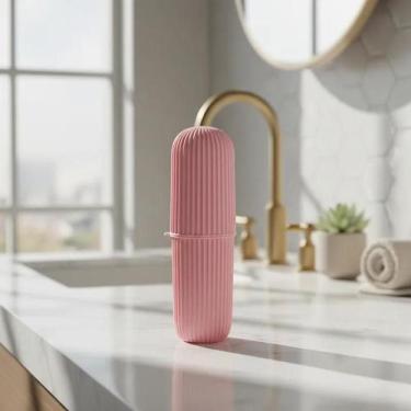 Imagem de Porta Escova e Pasta de Dente Estojo Multiuso Para Viajem Plasútil Com