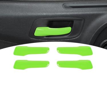Imagem de PDKLIN Guarnição da maçaneta interna do carregador adequado para Dodge Charger/Chrysler 300C 2011-2023 Acessórios interiores verdes 4 peças