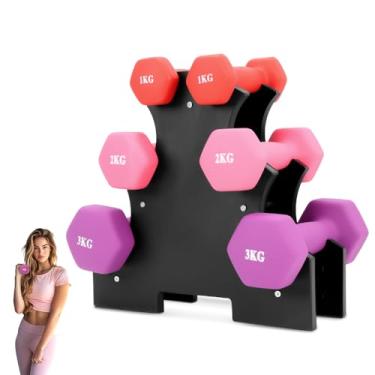 Imagem de 6 kit Halteres (1kg, 2kg, 3kg), Alteres para Musculação, Pesos para Exercícios em Casa, Halteres, Peso para Musculação, kit Alteres para Musculàção, Pesos para Musculàçãó, Academia