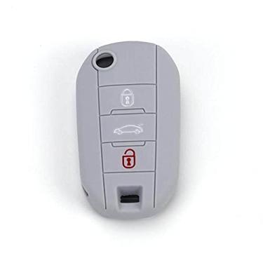 Imagem de CSHU Porta-chaves Flip Carcaça Porta-chaves Porta-chaves Porta-chaves Porta-chaves, apto para Peugeot 508 301 2008 3008 408 4008 308 Citroen C4 CACTUS C5 C3 C4L, 2