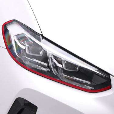 Imagem de BETTERHUMZ Tiras de farol de carro decorativas compatíveis com BMW X3 X4 G01 G02 G08 2021 2022 2023 2024 vinil PET decoração de farol dianteiro acessórios externos